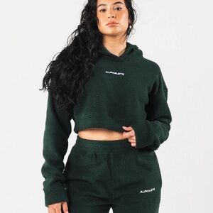 Alphalete King Cropped Evergreen Hoodie sz M